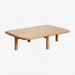 Prostokątny Stolik Kawowy 100x65 Cm Z Drewna Treveris Roble - Sklum