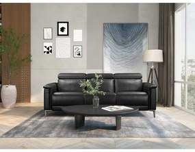 Czarna sofa z imitacji skóry 222 cm Lund – Støraa
