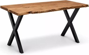 Stół loftowy 150 cm do biura z metalowymi nogami i blatem z litego drewna palisander