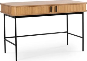 Biurko Rozsuwane TRISH 120 cm Dąb Ryflowane Nowoczesne Loft