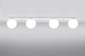 Biała lampa sufitowa ze szklanym kloszem ø 12 cm Umerta – Sollux