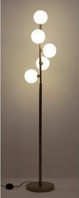 Lampa stojąca w kolorze złota ze szklanym kloszem (wysokość 156,5 cm) Balls – Bizzotto