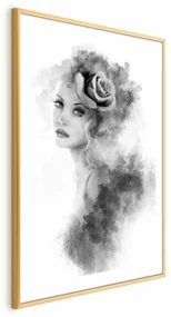 Plakat Akwarelowy portret 29,7 x 42 cm z ramą złotą i marginesem ARTGEIST B
