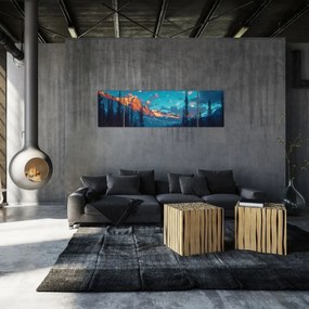 Obraz - Kemping w górach (170x50 cm)