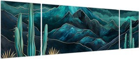 Obraz - Turkusowa noc (170x50 cm)