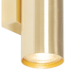 Nowoczesna lampa ścienna mosiężna 2-światłowa - Jeana