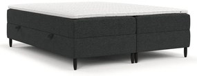 Ciemnoszare łóżko boxspring ze schowkiem 160x200 cm Malte – Maison de Rêve