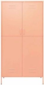 Różowa stalowa szafa gospodarcza na nóżkach N3-K53