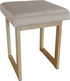 Taboret SOLID tkanina Welur stelaż metalowy STOŁEK LOFT : Kolor Stelaża - Złoty, Kolor tkaniny - VELVET - MG09, Typ tkaniny - Velvet, Wysokość - 45 cm
