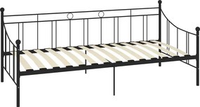 Czarne metalowe łóżko 90x200 cm P1-L94