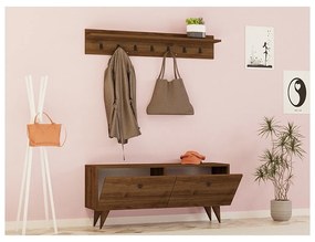 Wieszak ścienny z szafką na buty Rupa Walnut