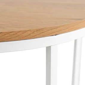 Stolik Kawowy HANTEL 70 cm Dąb Złoty/Biały Skandynawski