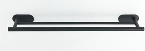 Matowy czarny podwójny ścienny uchwyt na ręczniki ze stali nierdzewnej Wenko Orea Rail Duo Turbo-Loc®