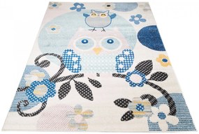 Szary dziecięcy dywan z sowami L4-B20
