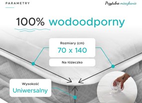 Nieprzemakalny ochraniacz na materac PIKOWANY do łóżeczka 70 x 140 cm