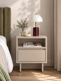Szafka nocna Zolia 40 cm z szufladą na cokole - kaszmir