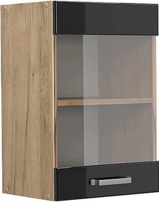 Szklana szafka kuchenna czarny wysoki połysk 40x31x60 r-line