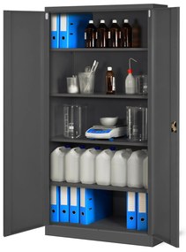 Zestaw 4x biurowa szafa metalowa na akta JAN H, 900 x 1950 x 400 mm, antracytowa