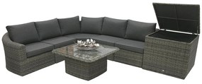 Rattanowy zestaw modułowy BORNEO LUXURY dla 5 osób (szary)