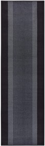 Dywan nowoczesny Basic czarno-szary chodnik 80 cm x 200 cm