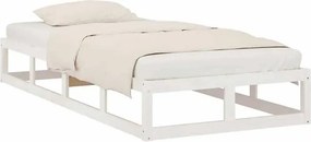Białe pojedyncze drewniane łóżko 90x200 N4-W43