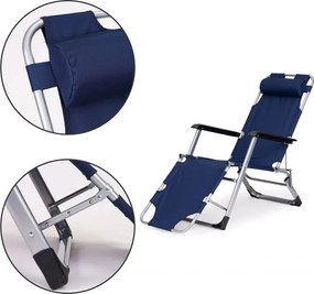 Składany leżak ogrodowy z regulacją Santora 010, niebieski