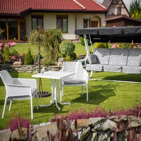 Stół ogrodowy Dine &amp; Relax 70 x 70 cm marble / biały PATIO