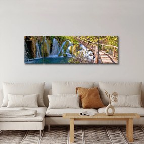 Obraz - Wejście na wodospady (170x50 cm)