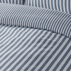 Niebieska flanelowa pościel dwuosobowa 200x200 cm Stripe – Catherine Lansfield