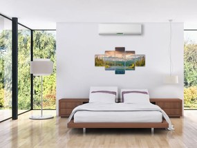 Obraz górskiej rzeki i gór (125x70 cm)