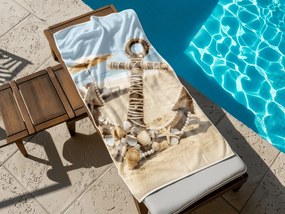 Szybkoschnący ręcznik plażowy ANTIC ANCHOR kolorowy 70 x 140 cm, 100% mikrofibra