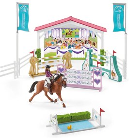 Schleich 42440 Turniejowy tor wyścigowy z końmi ipielęgniarkami z ruchomymi stawami