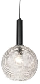 Designerska lampa wisząca czarna z dymionym szkłem - ChicoDesignerski Oswietlenie wewnetrzne