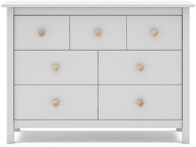 Biała niska komoda dziecięca z drewna sosnowego 110x80 cm Max – Marckeric