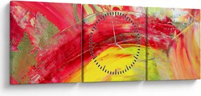 Obraz abstrakcji - malarstwo (z zegarem) (90x30 cm)