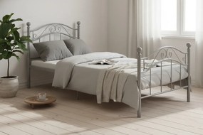 Minimalistyczne szare łózko z metalu 90x200 cm A0-D89