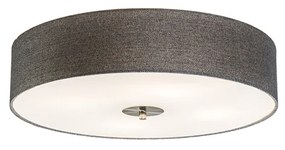 Rustykalna lampa sufitowa szara 50 cm - Drum Jute Nowoczesny Oswietlenie wewnetrzne
