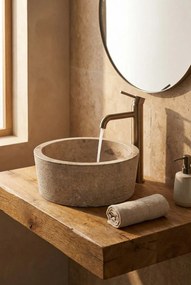 Szara nablatowa umywalka z marmuru D1-M85