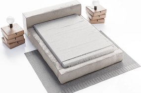 Emporius Bueno łóżko tapicerowane 160x200 -  tkanina velvet, nowoczesny styl, pojemnik i stelaż - łóżko 160x200 srebrne (Infinity 14)