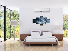 Obraz zorzy polarnej nad wrzosowiskami (125x70 cm)