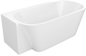 Wanna narożna biała - 225 l - Akryl - 160 x 78 x 58 cm - Lewostronna - RIVASO