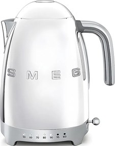 Bezprzewodowy czajnik Smeg 1,7L ze stali nierdzewnej z regulacją temperatury LED i funkcją podtrzymywania ciepła