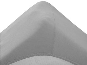 PrzytulneMieszkanie.pl Jersey prześcieradło dziecięce jasnoszare 70x140 cm