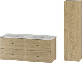 Zestaw do Łazienki 120cm Szafka z Umywalką Słupek Słupek Dąb Olejowany Marco