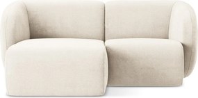 Beżowy narożnik z tkaniny szenilowej (lewostronny/z szezlongiem) Lani – Makamii