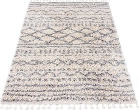 Kremowy dywan shaggy w stylu skandynawskim N3-E19