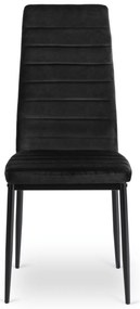 Zestaw Stół Rozkładany SKUBI 120-160 cm Dąb Craft/Czarny i 4 Krzesła NARIS Czarne Welurowe