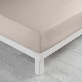 Beżowe prześcieradło z mikrowłókna z gumką 140x190 cm Oscar – douceur d'intérieur