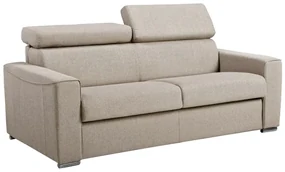Kanapa 3-osobowa z ekspresowym mechanizmem rozkładania z tkaniny VIZIR - Kolor: beżowy - Miejsce do spania: 140 cm - Materac 18 cm