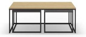 Szaro-naturalne stoliki zestaw 3 szt. 60x110 cm Camelia – Marckeric